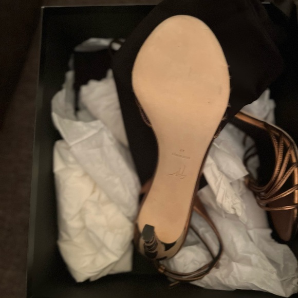 Bronze strappy w/ leopard print authentic Giuseppe Zanotti high heel sandals - Picture 5 of 6